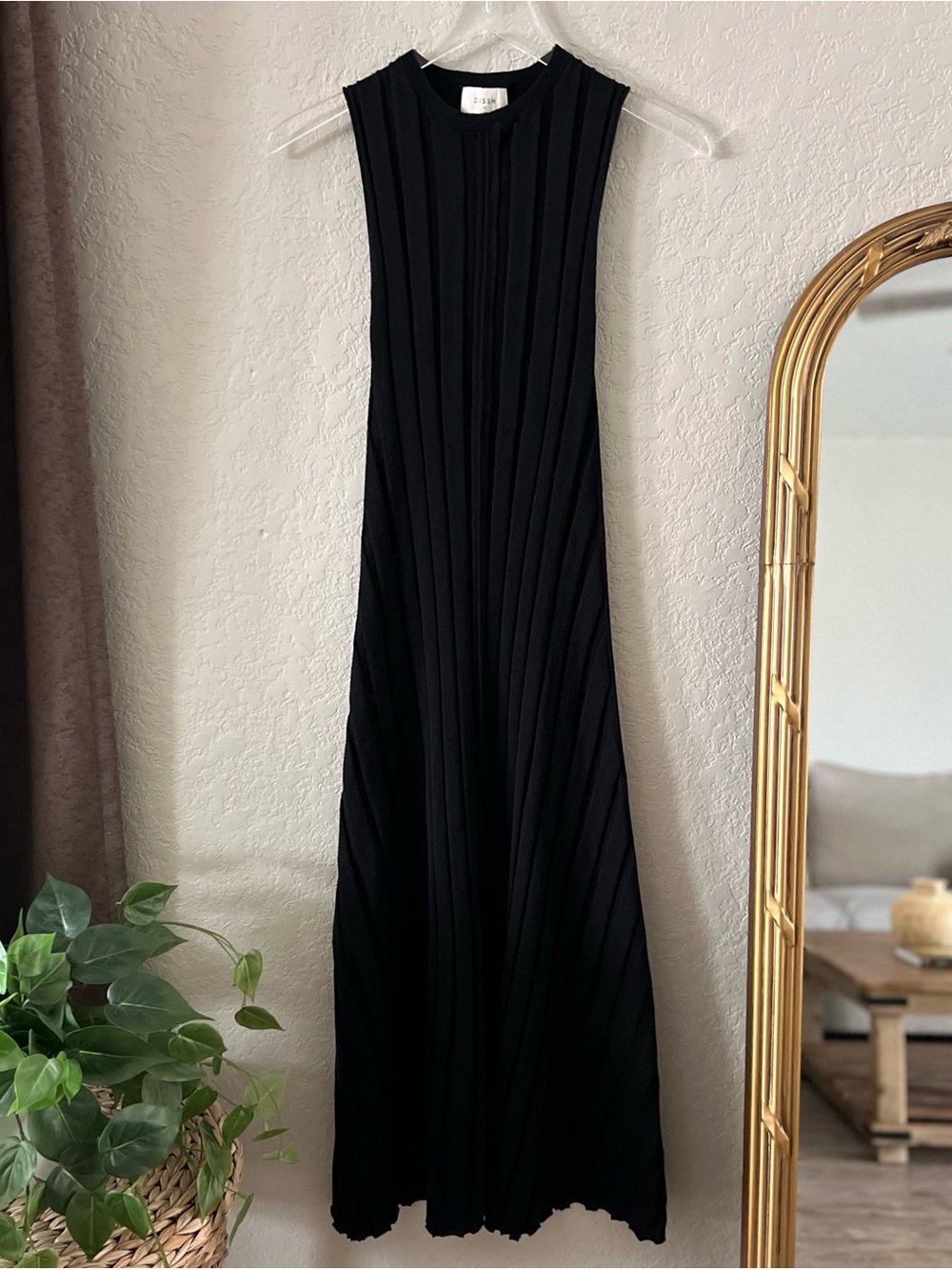 Dissh Ribbed High Neck Maxi Dress Size Small
